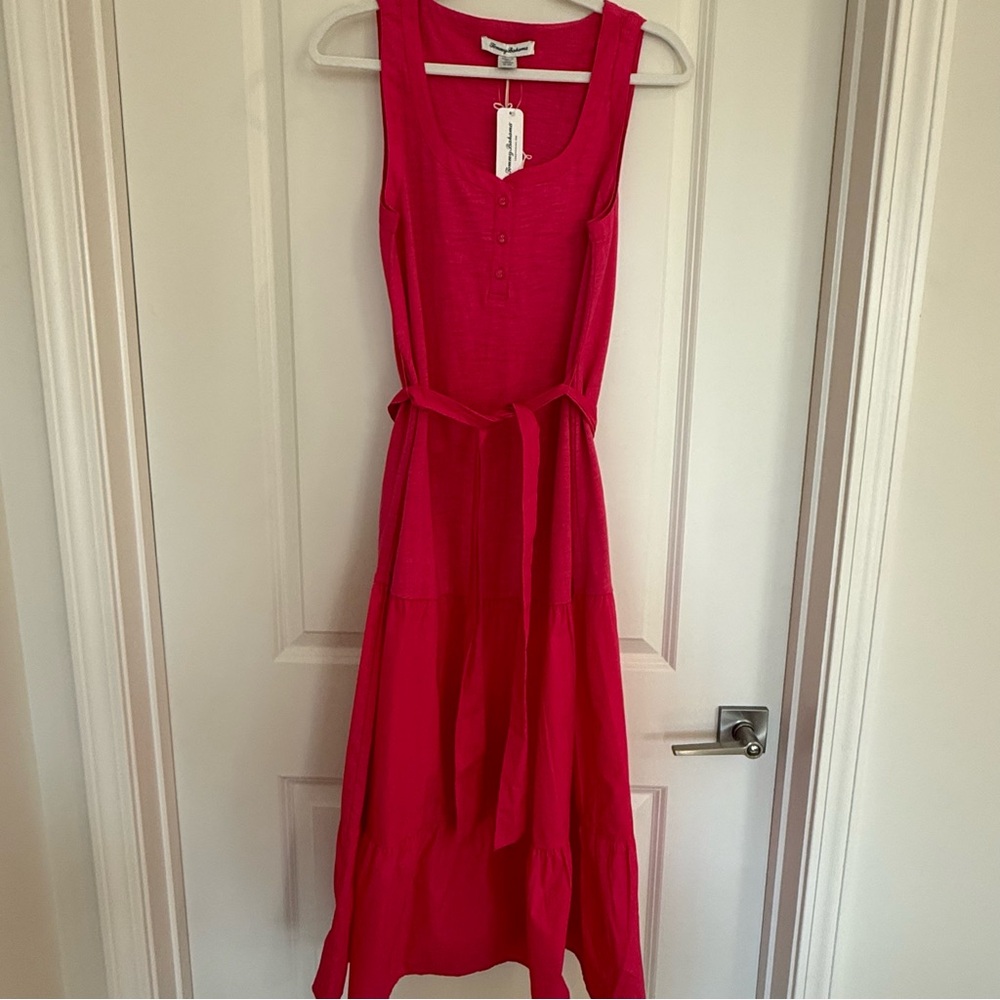 Tommy Bahama Sunrise Shores Sleeveless Midi Dress-Pink-NWT - Picture 3 of 8